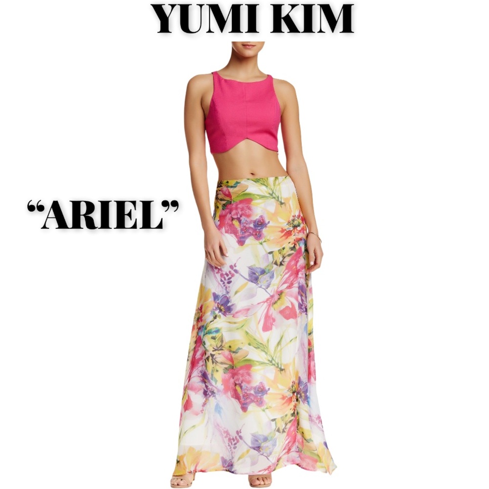 NWOT YUMI KIM “Ariel” 💯% Silk Floral Maxi Skirt, Size XS